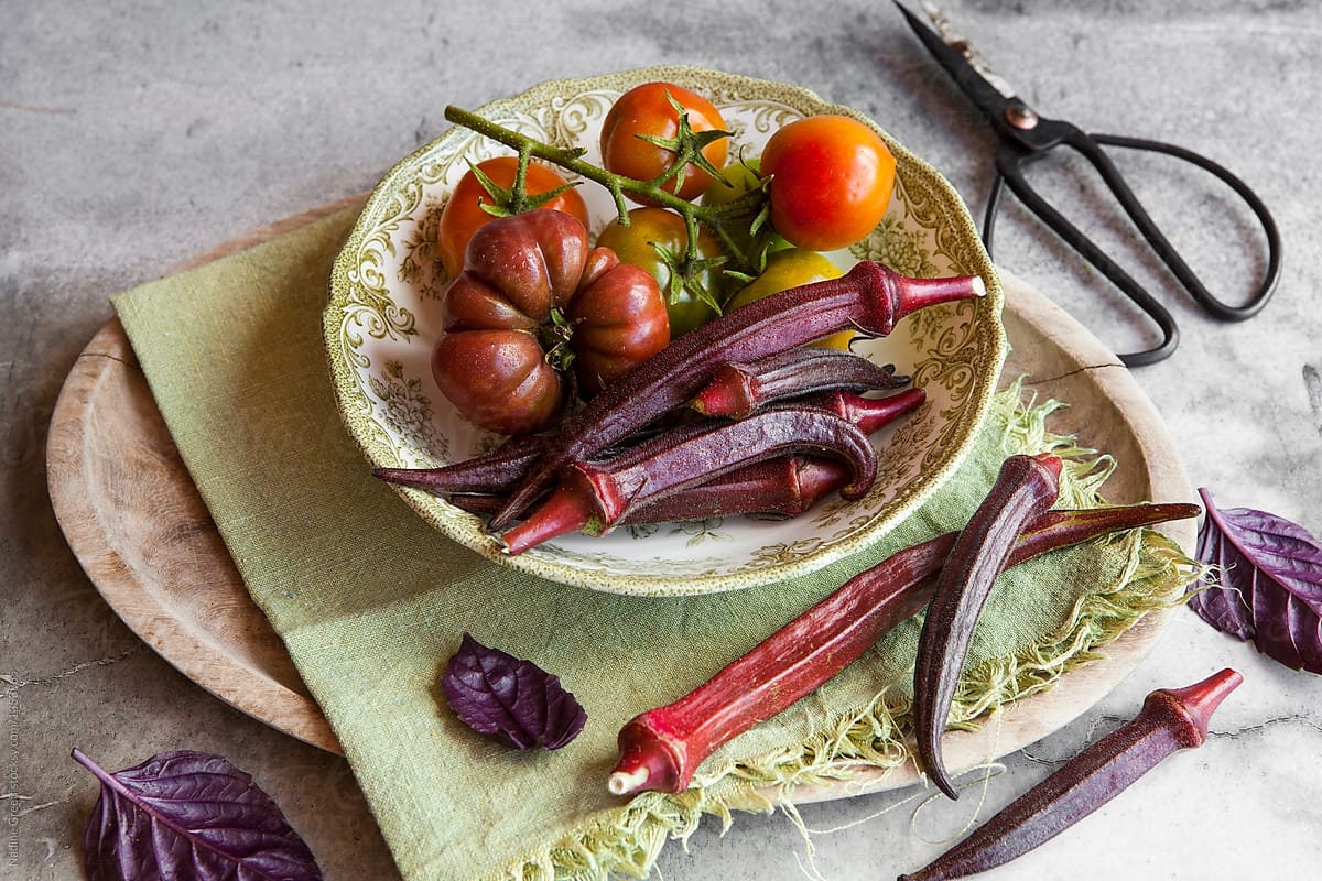 Heirloom Organic Red Burgundy Okra Seeds