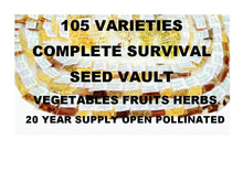 Load image into Gallery viewer, Organic Survival Seed bank 105 Variety Ultimate Heirloom Seed Vault for Survival and Preparedness
